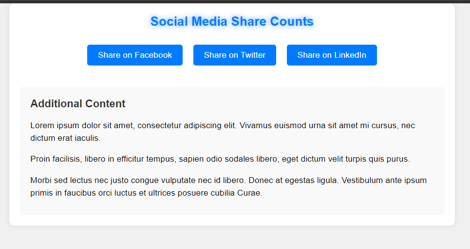 Social Media Share Count APIs screenshot